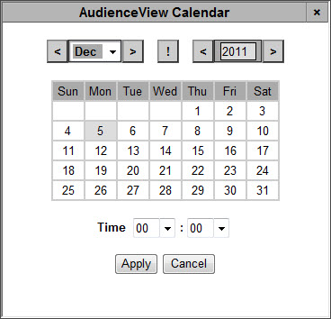 AVConnect Online - The AudienceView User Community / Using a Calendar ...